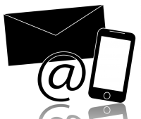 An envelope, a phone and an email symbol indicating you can always contact us